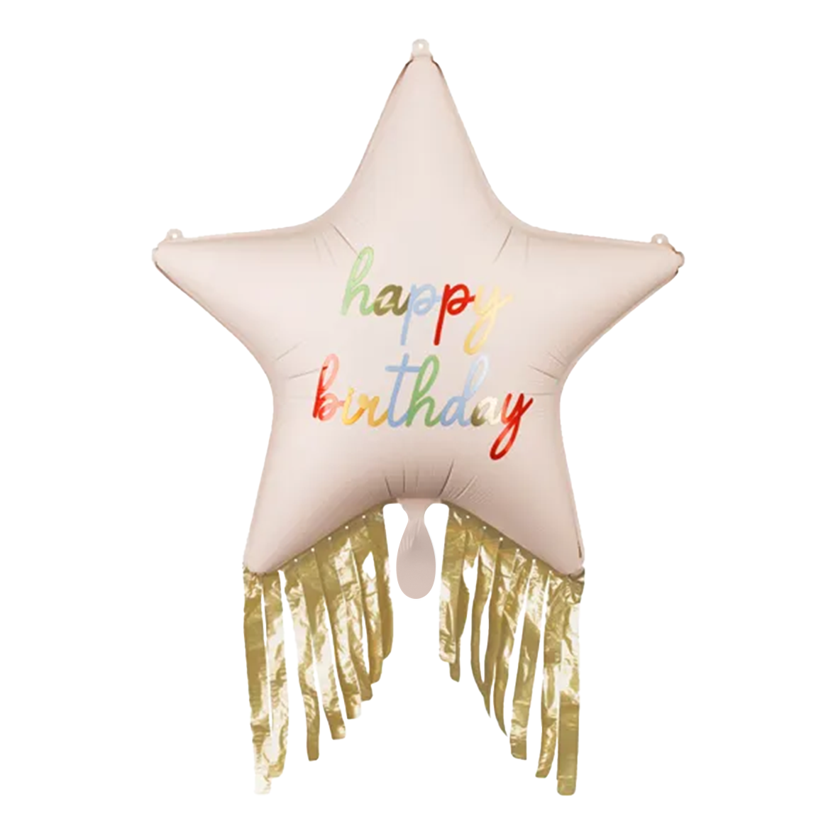 "Happy Birthday" Stern Fransen Folienballon