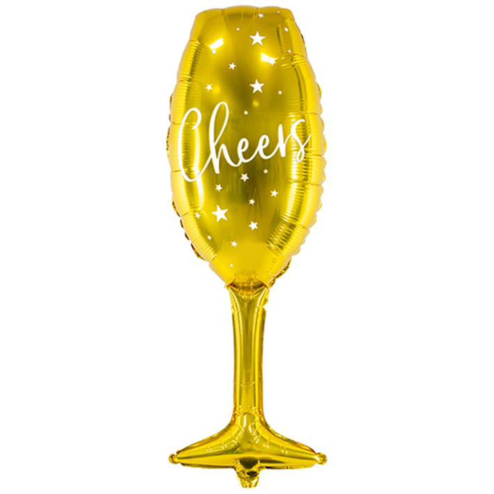 Gold "Cheers" Glas Folienballon