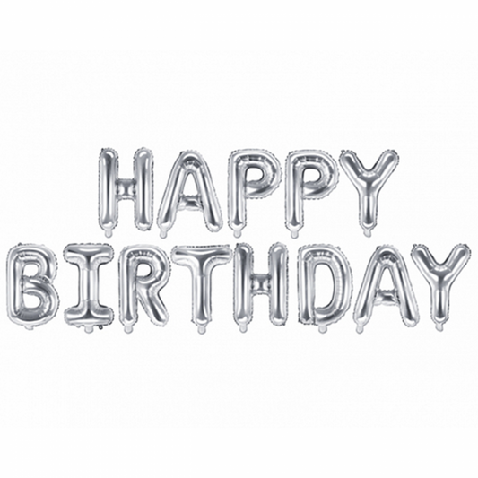 Schriftzug "Happy Birthday" Silber