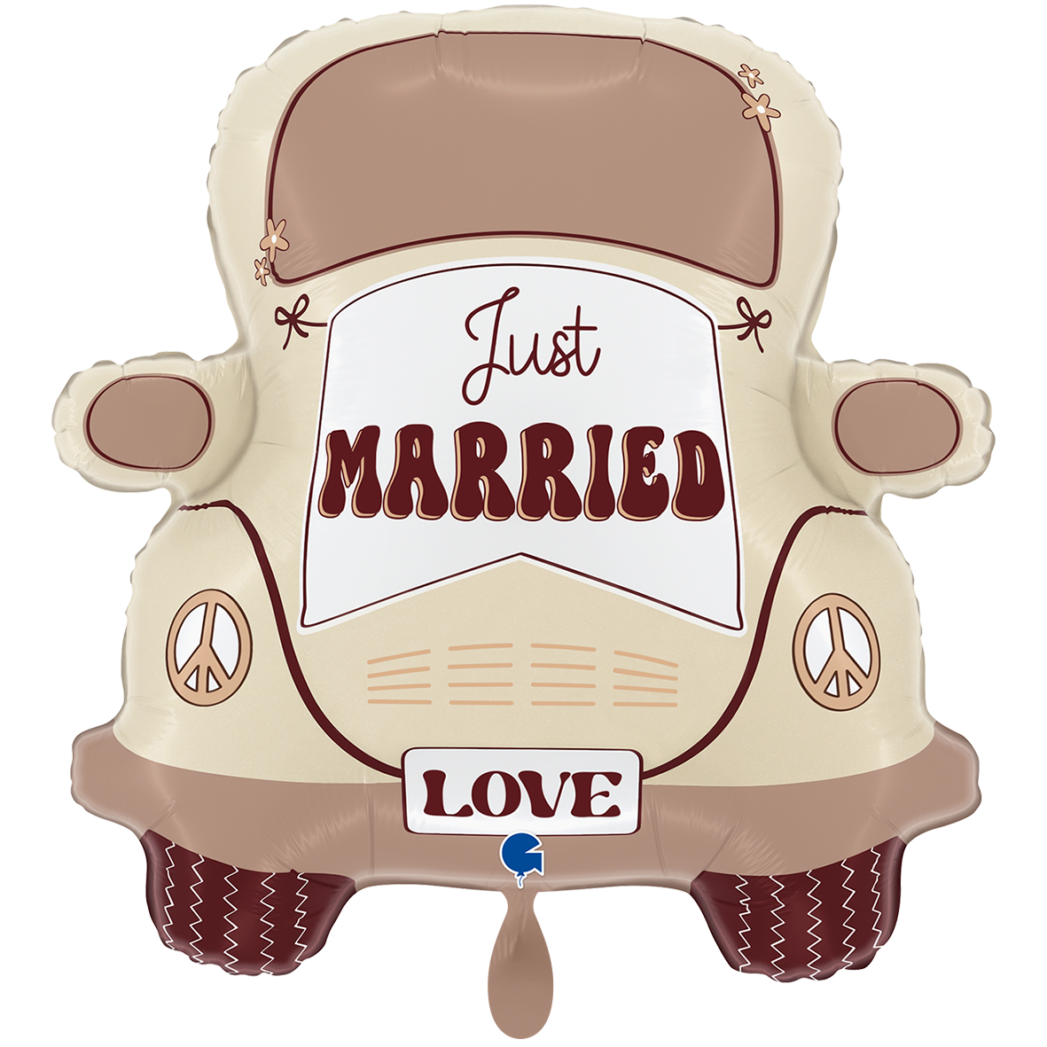 Hippie Hochzeitsauto "Just Married" Folienballon