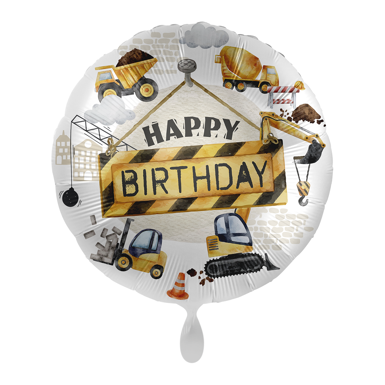 Baustelle "Happy Birthday" Rund