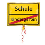 Straßenschild "Schule - Kindergarten" Folienballon